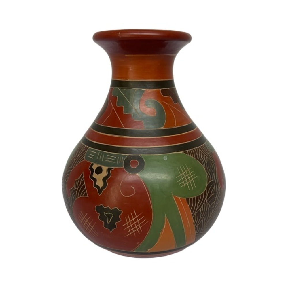 Nicaraguan San Juan de Oriente Art Clay Pottery Clay Hand Painted. Circa 1980’s